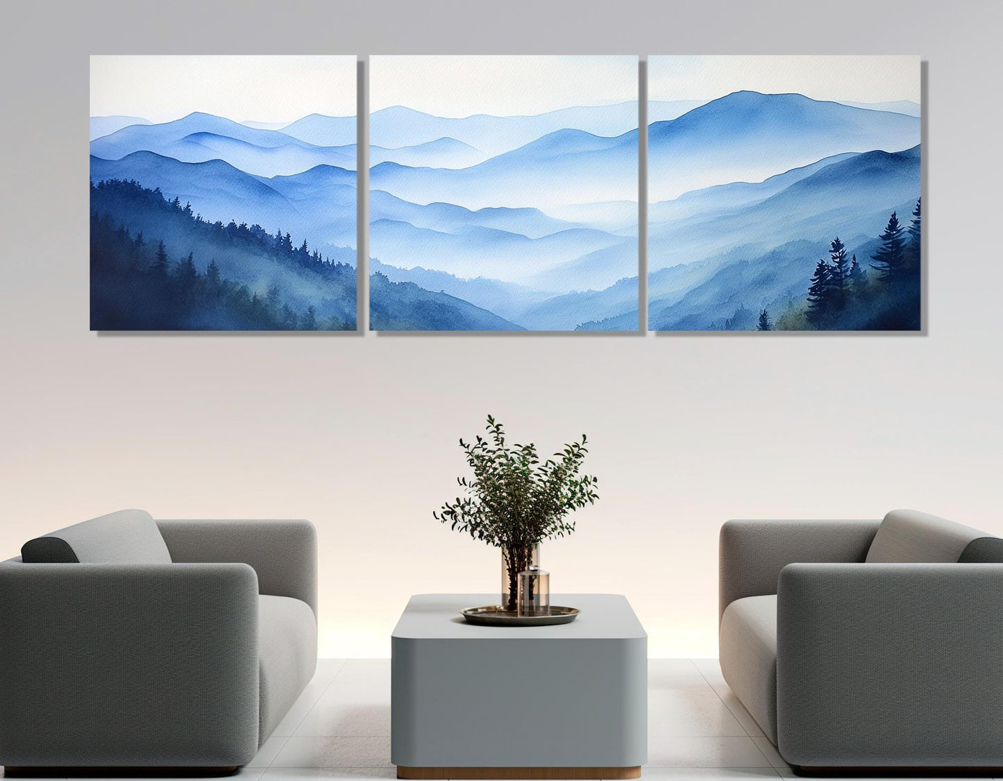 Smoky Mountains Canvas Print – Framed Gallery Wrapped Cotton Wall Art, Ready to Hang