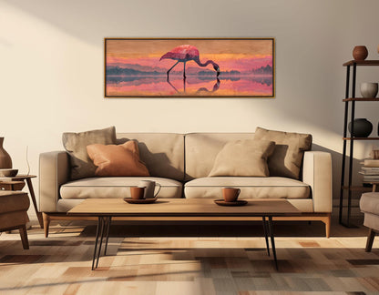 Flamingo Canvas Wall Art, Romantic Wall Decor, Framed and Ready to Hang