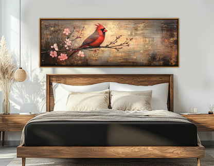 Cardinal Wall Art - Red Cardinal Painting on Gallery Wrapped Canvas | Ready to Hang