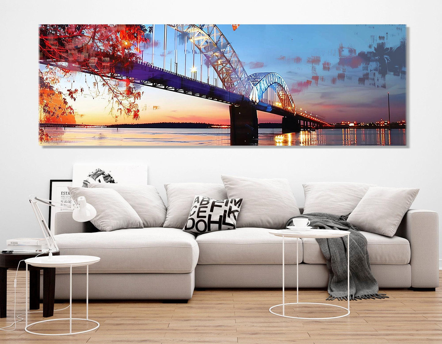 Hernando de Soto Bridge Canvas Print, Memphis Wall Art, Framed and Ready to Hang