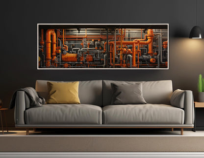 Industrial Wall Art – Abstract Factory Canvas Print | Framed & Ready to Hang