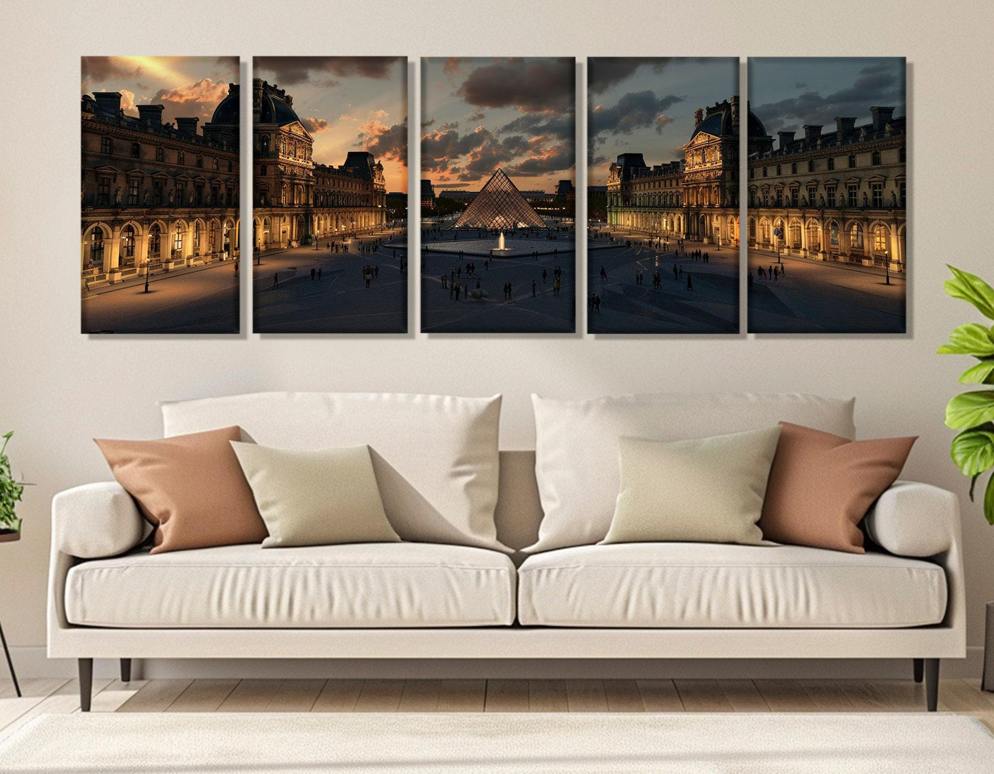 Louvre at Night Canvas – Paris Wall Art | Abstract Cotton Canvas Print, Framed & Ready to Hang