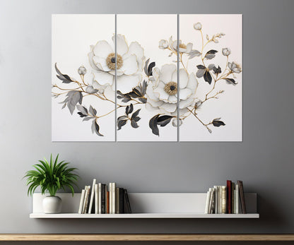 Minimalist Flower Canvas - Floral Wall Decor | Framed Canvas Print Ready to Hang