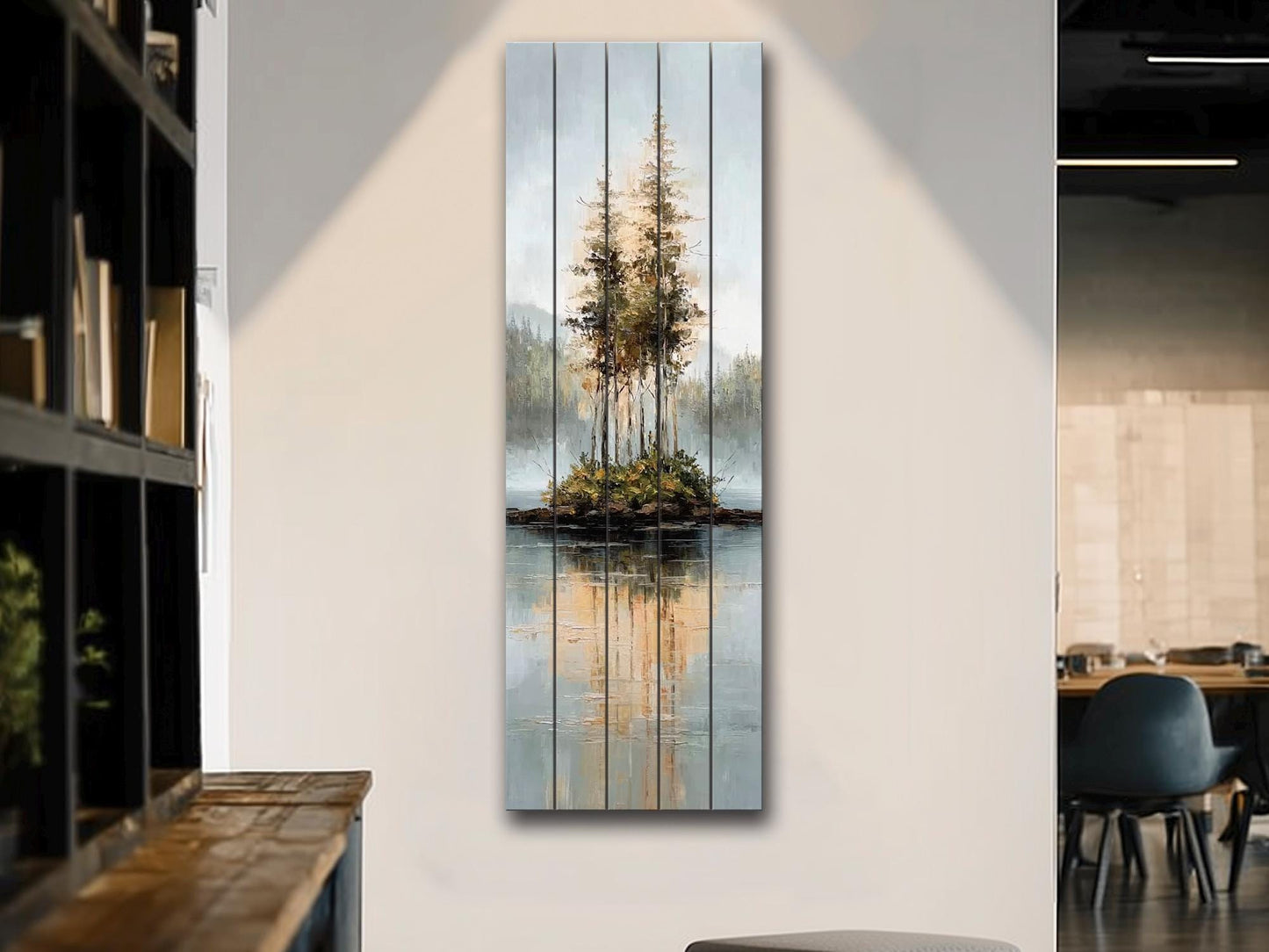Rustic Wood Wall Art – Scenic Wood Landscape Print With Natural Texture