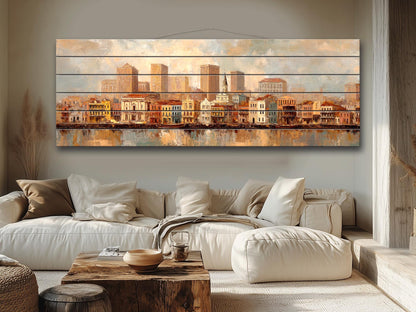 French Quarter Wood Print – New Orleans Rustic Wood Decor Beige Wall Art