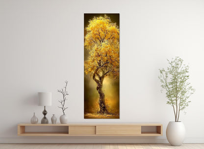 Golden Tree Canvas Print, Golden Tree Art, Modern Rustic Wall Decor, Framed & Ready to Hang