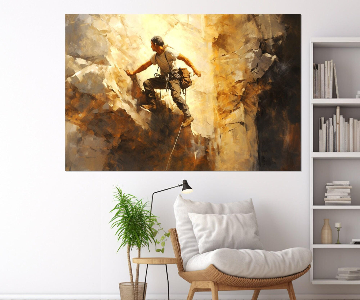 Climbing Wall Art – Alpinism Canvas Print | Framed, Ready to Hang Decor
