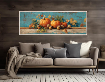 Pumpkins Canvas Print - Cozy Autumn Wall Art | Framed Ready to Hang