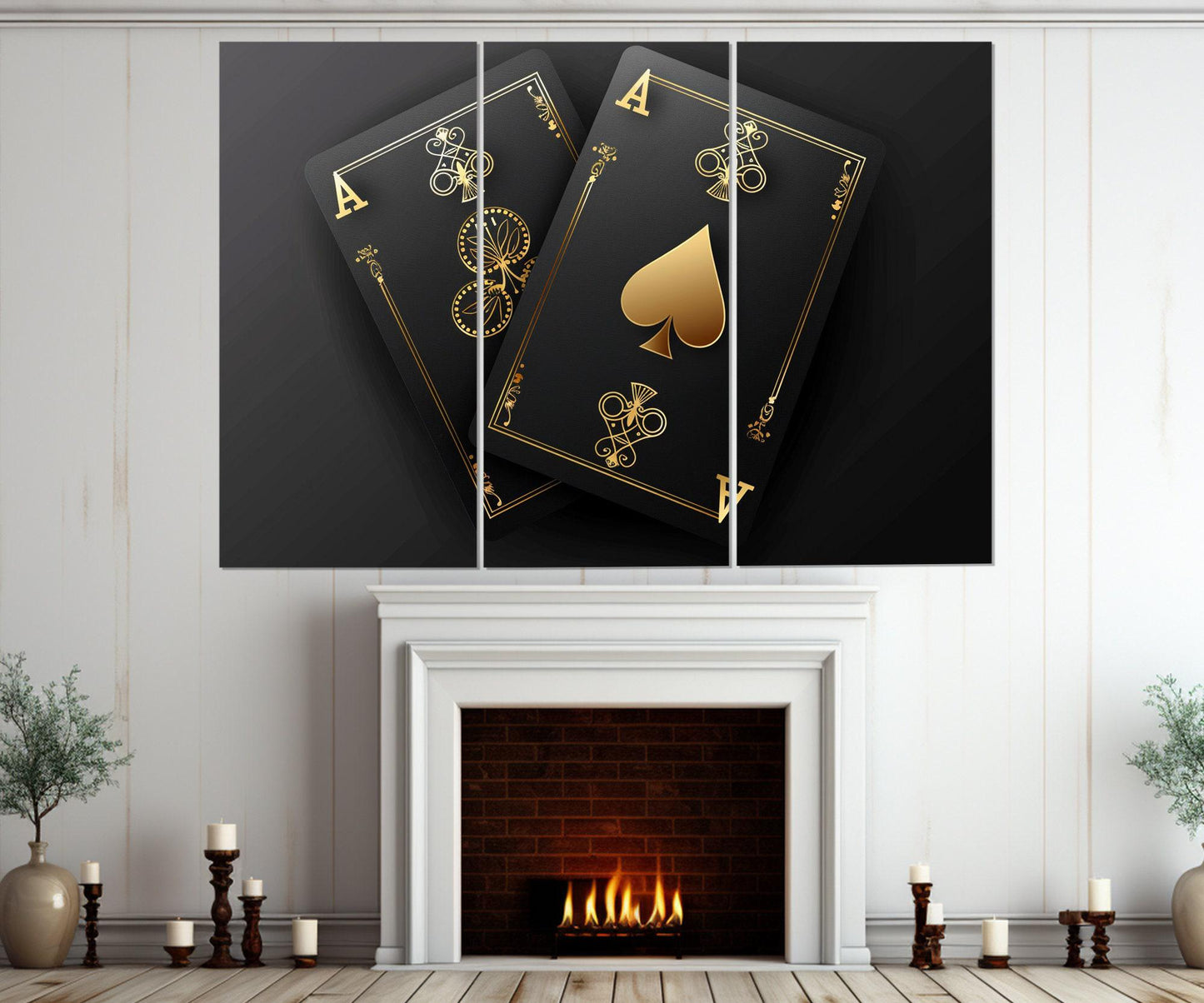Poker Wall Art - Pocket Aces Print | Abstract Poker Canvas Decor, Ready to Hang