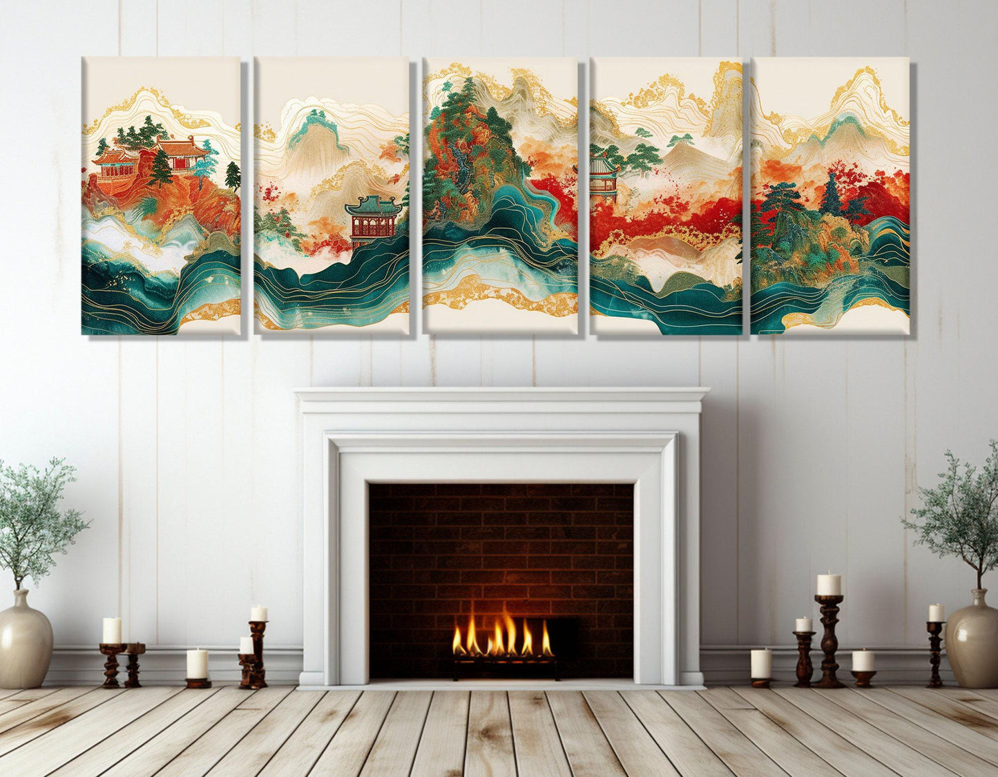 Traditional Chinese Canvas Print - Spring Abstraction Painting | Framed, Ready to Hang