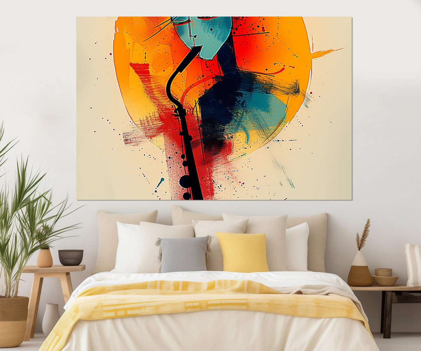 Music Canvas Print - Abstract Music Wall Decor | Framed Ready to Hang Artwork