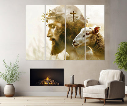 Jesus Christ Canvas Print - Abstract Religious Wall Art | Framed & Ready to Hang