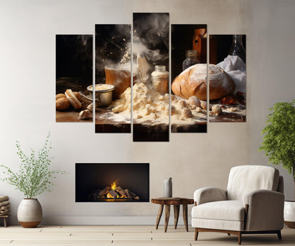 Bakery Wall Decor – Bread Canvas Print | Framed Kitchen Baking Art Gift