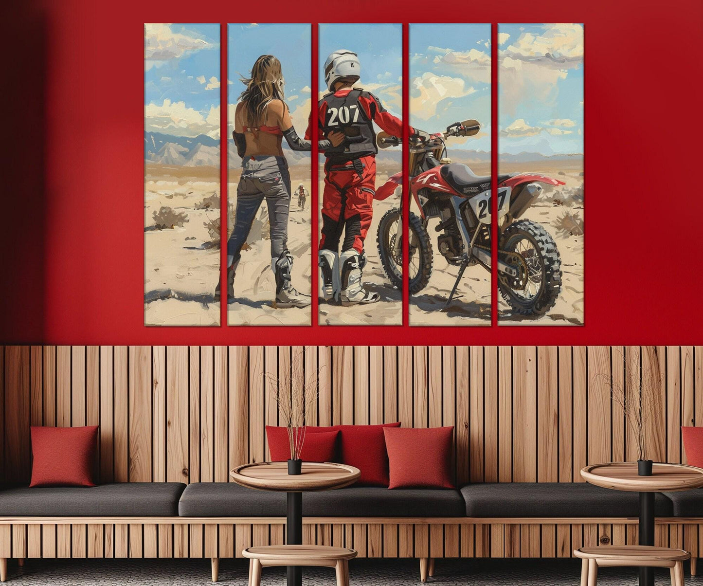 Motocross Canvas Print - Romantic Dirt Bike Wall Art | Framed, Ready to Hang