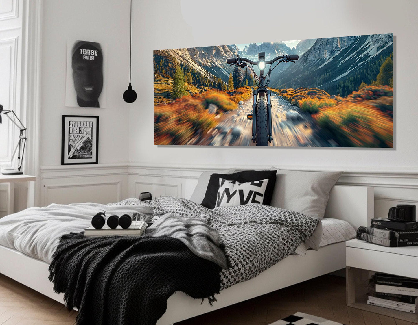 Downhill Bike Wall Art – Mountain Bike Print | Framed Canvas Art, Ready to Hang