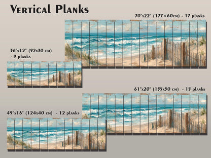Wood Wall Art – Scenic Beach Wall Decor with Driftwood Fence & Sandy Dunes Print