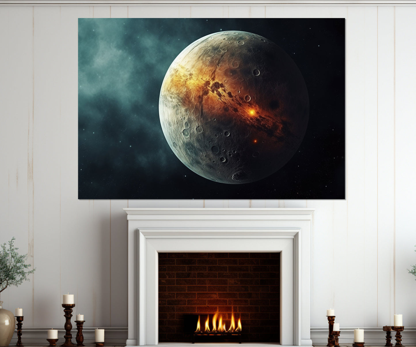 Mercury Canvas Print – Abstract Planet Art | Framed Cosmic Poster, High Quality Canvas