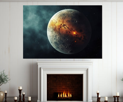 Mercury Canvas Print – Abstract Planet Art | Framed Cosmic Poster, High Quality Canvas