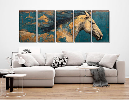 Galloping Horse Canvas Print – Abstract Horse Wall Art | Framed & Ready to Hang