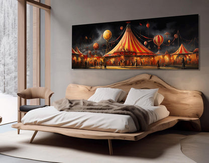 Vintage Circus Painting – Retro Circus Poster | Abstract Wall Art Canvas Print, Ready to Hang