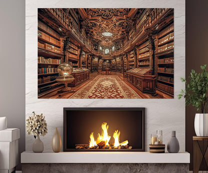 Library Canvas Print – Abstract Canvas Art | Framed Library Painting Ready to Hang