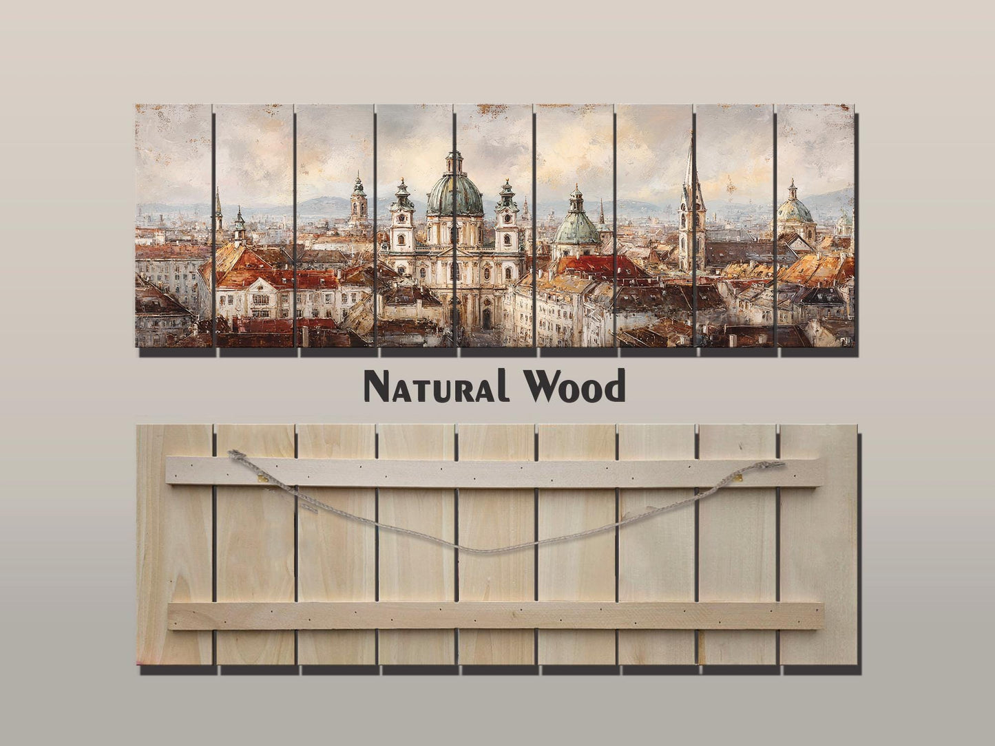 Vienna Wood Print – Rustic Wall Art Featuring St. Stephen’s Cathedral on Distressed Wood Panel