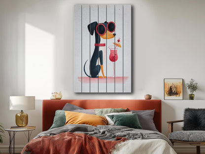 Dog Wood Wall Art – Minimalist Wooden Animal Print | Rustic Farmhouse Decor