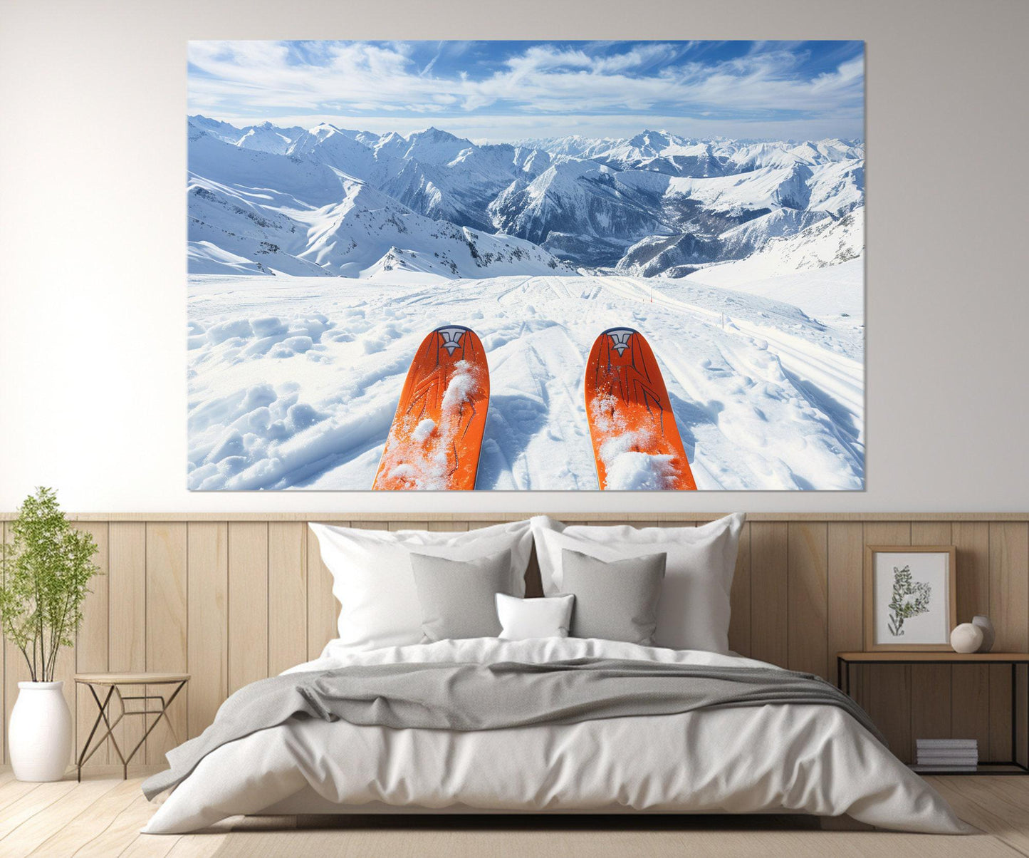Skiing Wall Art - POV Ski Riding Canvas Print | Framed Ski Instructor Gift