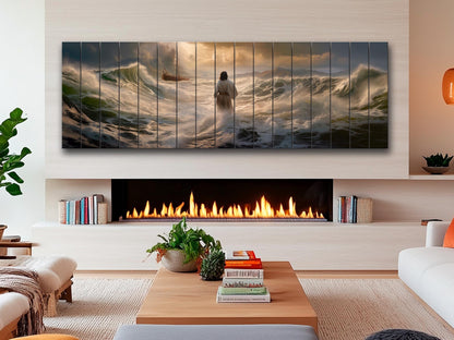 Jesus Wood Wall Art - Rustic Wood Plank Art | Christian Gift Idea & Religious Wall Decor