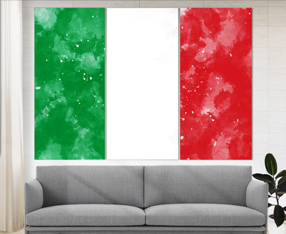 Italy Flag Canvas Print - Framed Ready To Hang Cotton Canvas Art