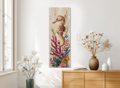 Seahorse Canvas Print – Ocean Wall Art | Framed Floating Frame Canvas, Ready to Hang