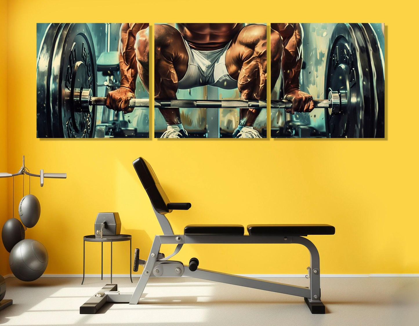 Weightlifting Canvas Print – Large Gym Wall Decor | Abstract Fitness Painting Ready To Hang