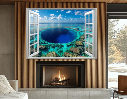 Belize Wall Art – Great Blue Hole Canvas Print | Framed, Ready to Hang