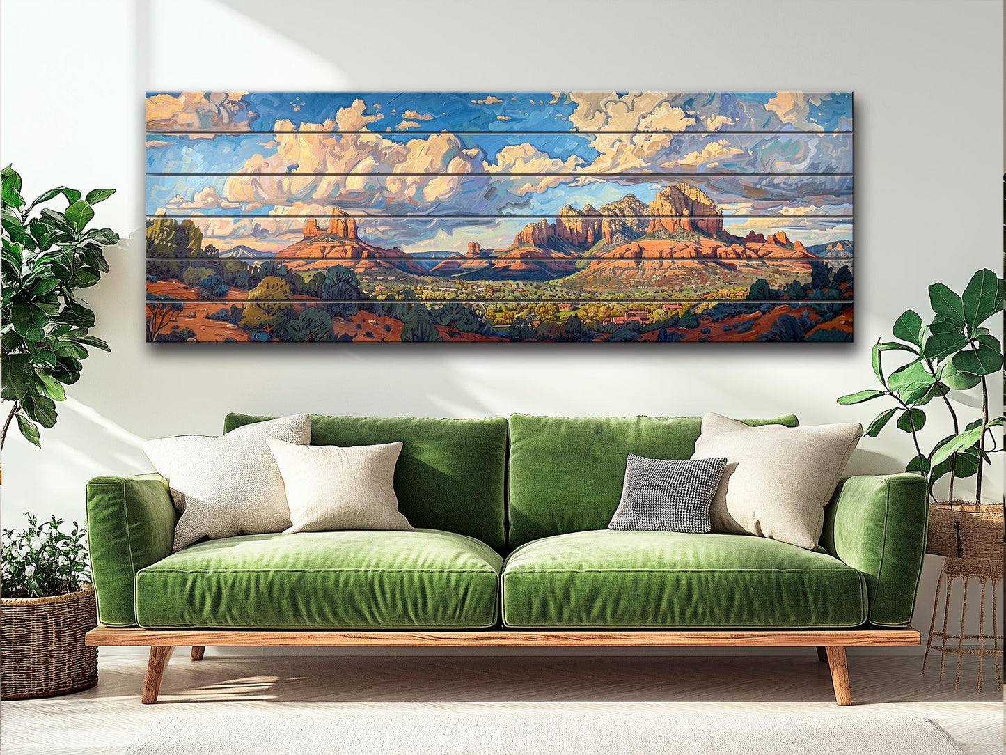 Sedona Wood Wall Art – Rustic Wood Plank Art | Arizona Wall Decor Print