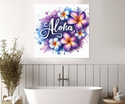 Hawaii Sign Canvas Print, Aloha Wall Art, Framed and Ready to Hang