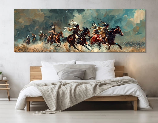 Native Americans Canvas Art – Framed Canvas Print Ready to Hang | Tribal Wall Decoration