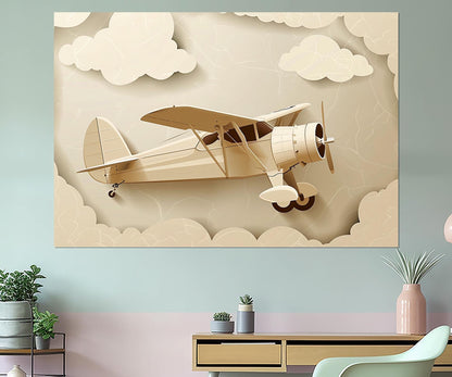 Toy Plane Canvas Print – Framed Kids Room Decor | Ready to Hang Artwork
