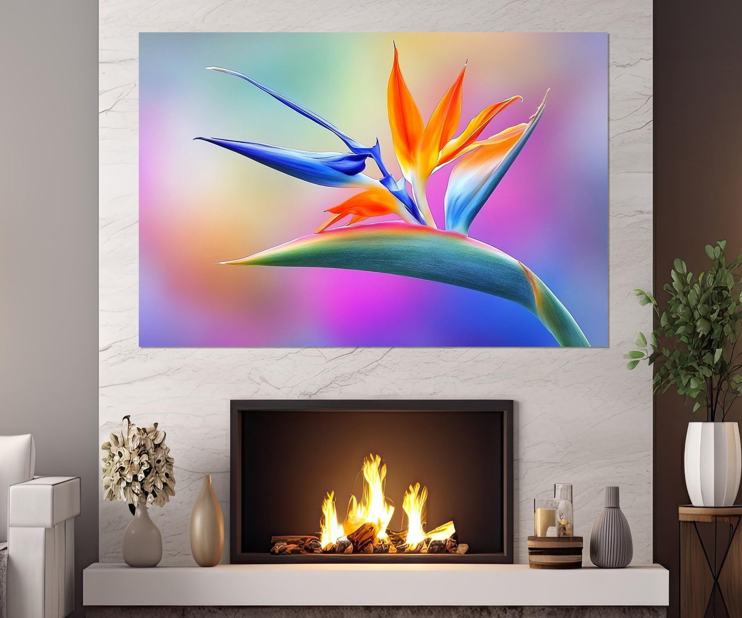 Bird of Paradise Canvas Print - Colorful Floral Wall Art | Framed & Ready to Hang