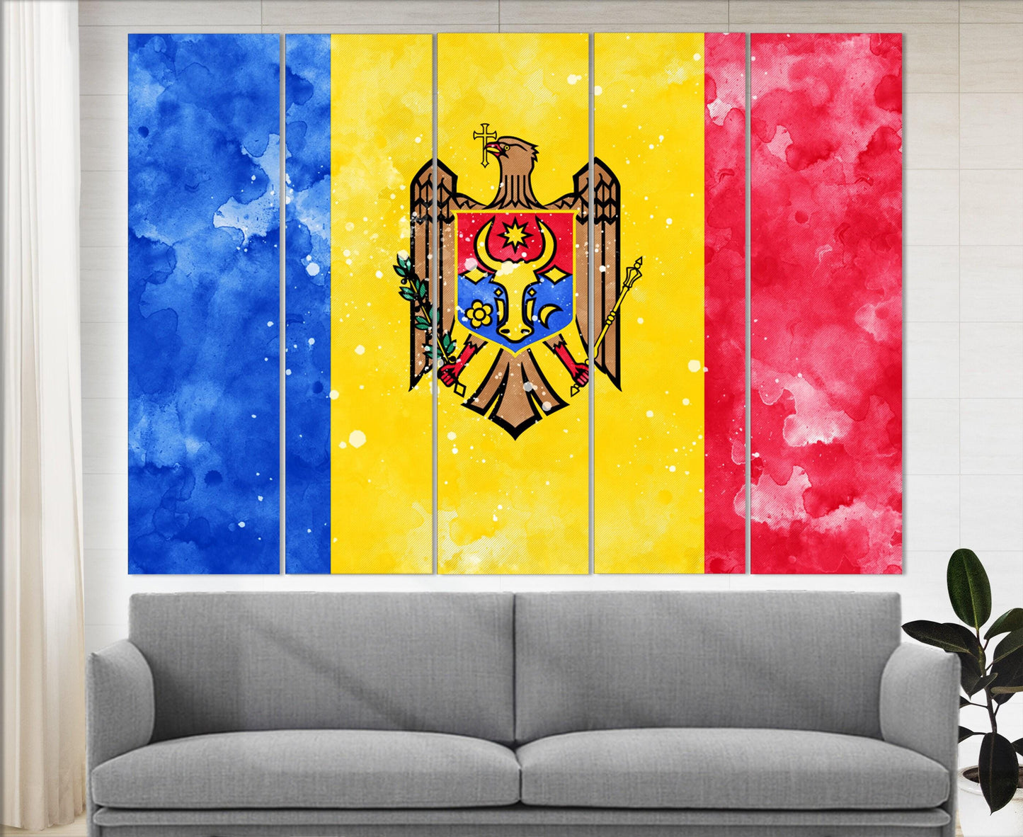Moldova Flag Canvas - Framed Cotton Canvas Print | Ready to Hang Wall Art