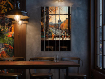 Rustic Bar Print on Natural Wood – Bar Wall Art