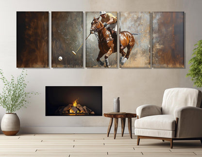 Polo Wall Art - Abstract Polo Print on Cotton Canvas, Framed & Ready to Hang
