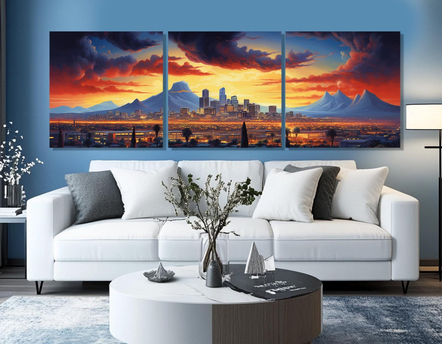 Phoenix Sunset Canvas Print - Gallery Wrapped Art | Abstract Cityscape Wall Decor