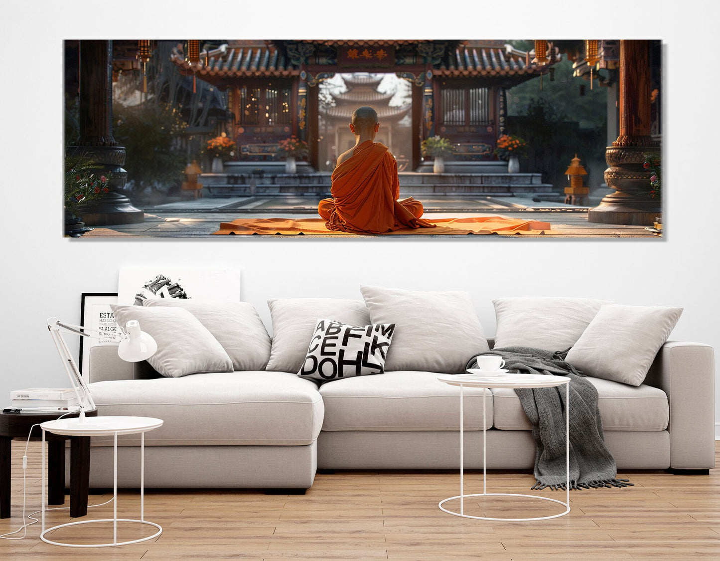 Buddhist Monk Canvas Print – Meditation Wall Art | Framed Canvas Art Ready to Hang