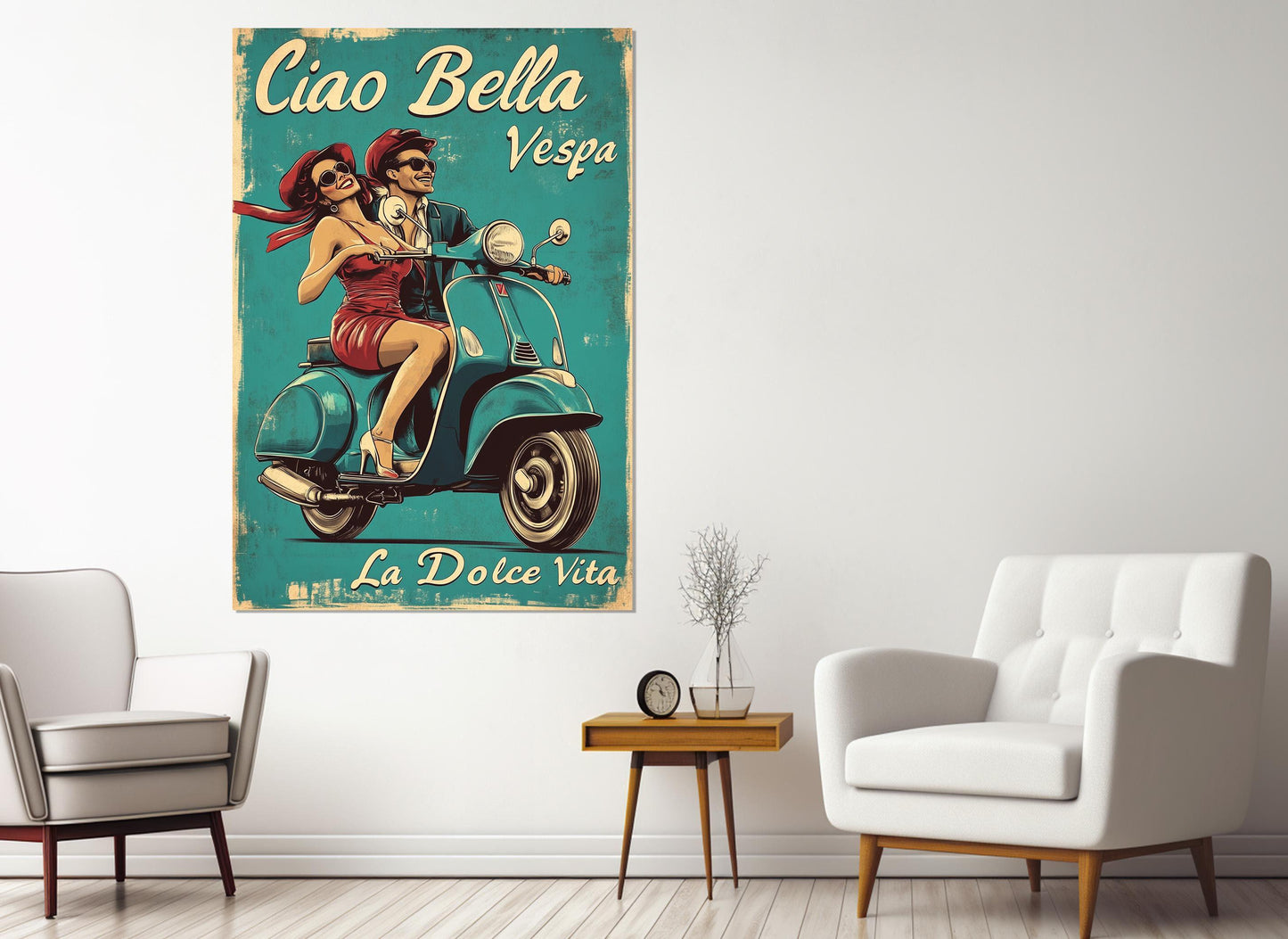 Vintage Italian Poster – Framed Canvas Print | Retro Italy Canvas Wall Art