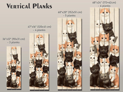 Kitten Print on Wood, Rustic Cats Wall Art, Cat Lover Gift