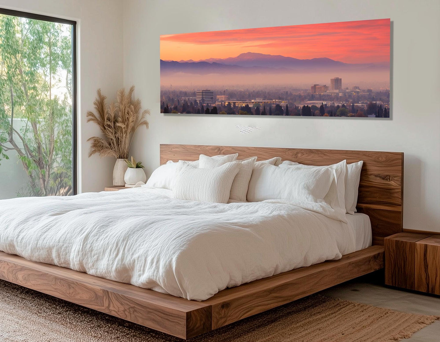 Fresno Sunset Canvas Print – Abstract Cityscape, Framed & Ready to Hang