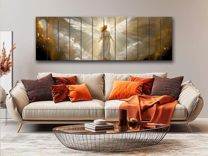Angel Wood Wall Art - Printed Natural Wood Rustic Farmhouse Religious Decor