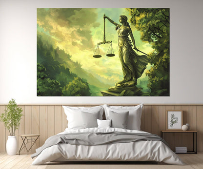Lady Justice Canvas Print - Abstract Justice Painting | Lawyer Office Decor, Framed Wall Art