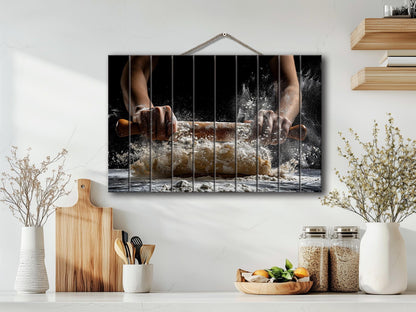 Wood Wall Art - Cooking Wall Art Printed on Wood, Pizza Wall Art, Kitchen Wall Decor, Chef Gift, Pizzeria Decor, Cook Gift, Kitchen Print