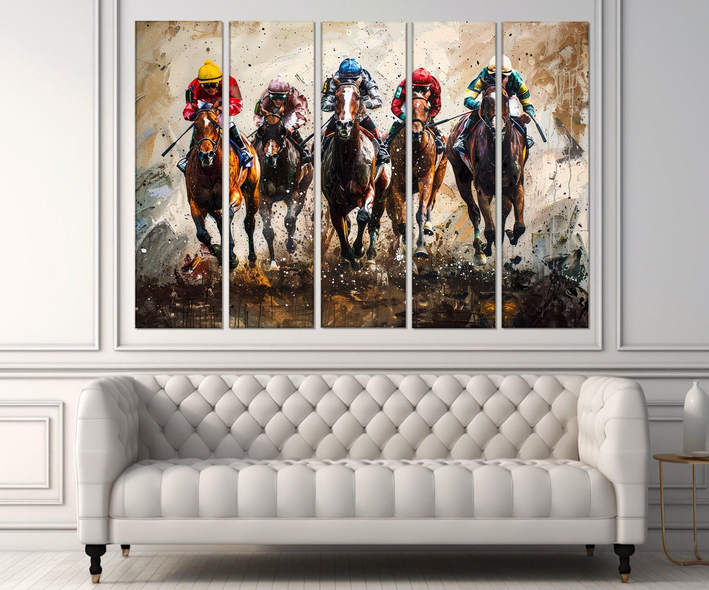 Horse Racing Canvas Print - Framed Cotton Canvas Art, Kentucky Derby Wall Decor